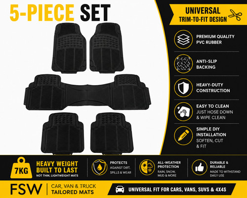 Car floor mats pvc black - mats,