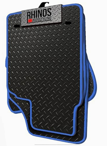Blue car mats 4pc rubber - blue,