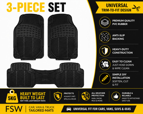 Car floor mats pvc - mats, black